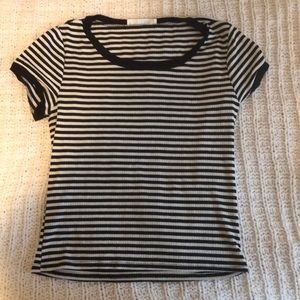 Fitted Black & White Striped Shirt